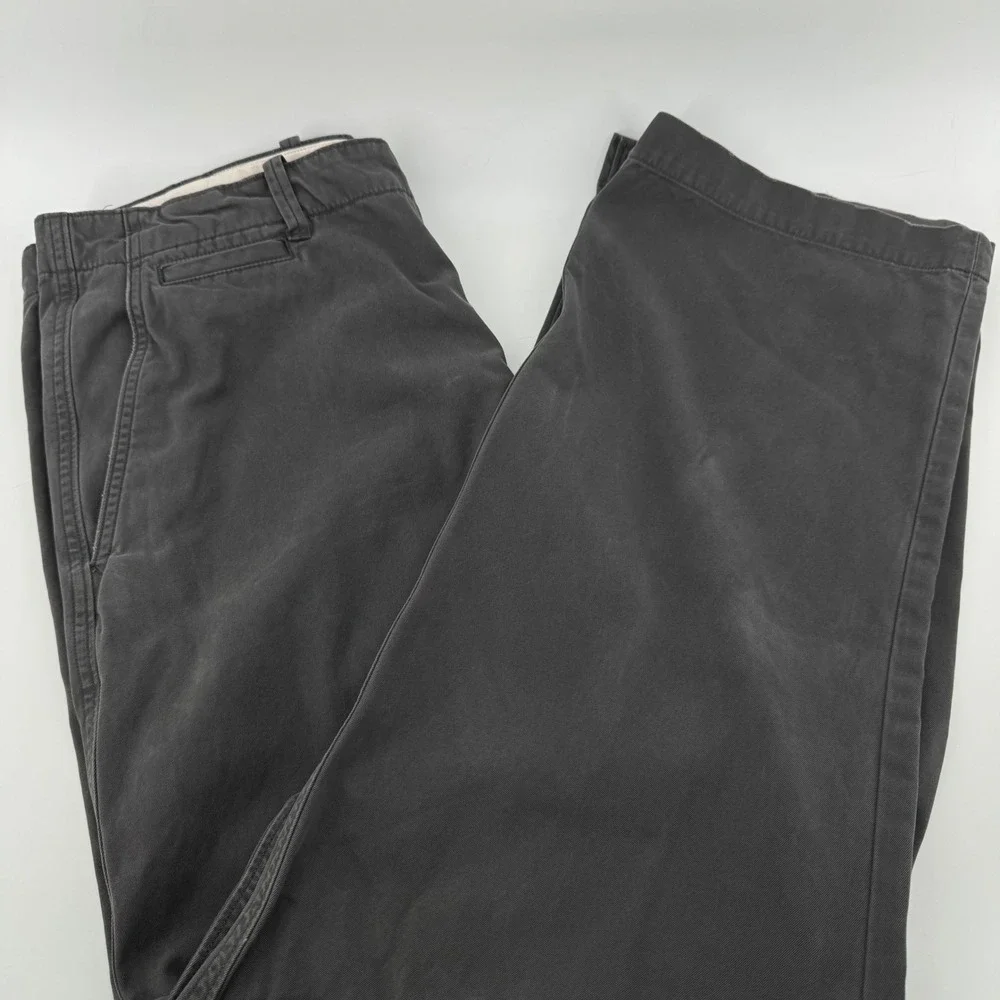 Banana Republic Relaxed Fit Men Preppy Grandpa Core Gray Chinos Pants Size 35x32